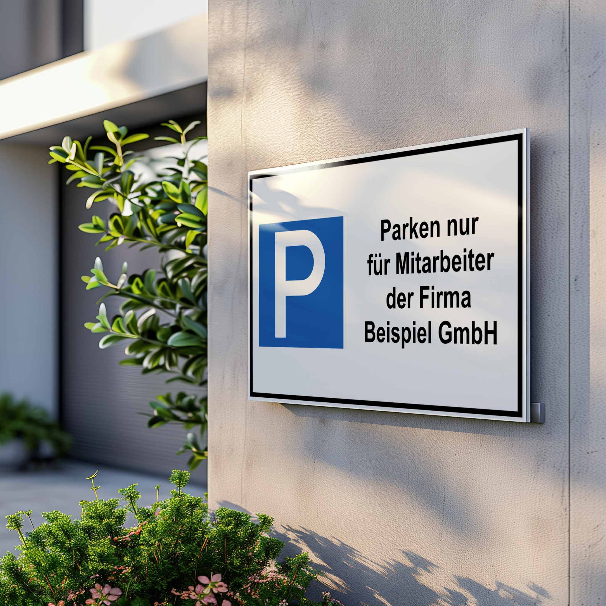Parkplatzschild für Mitarbeiter für Firmen